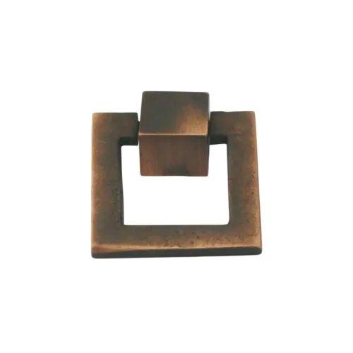 Bouton de meuble Anneau Bronze Carré
